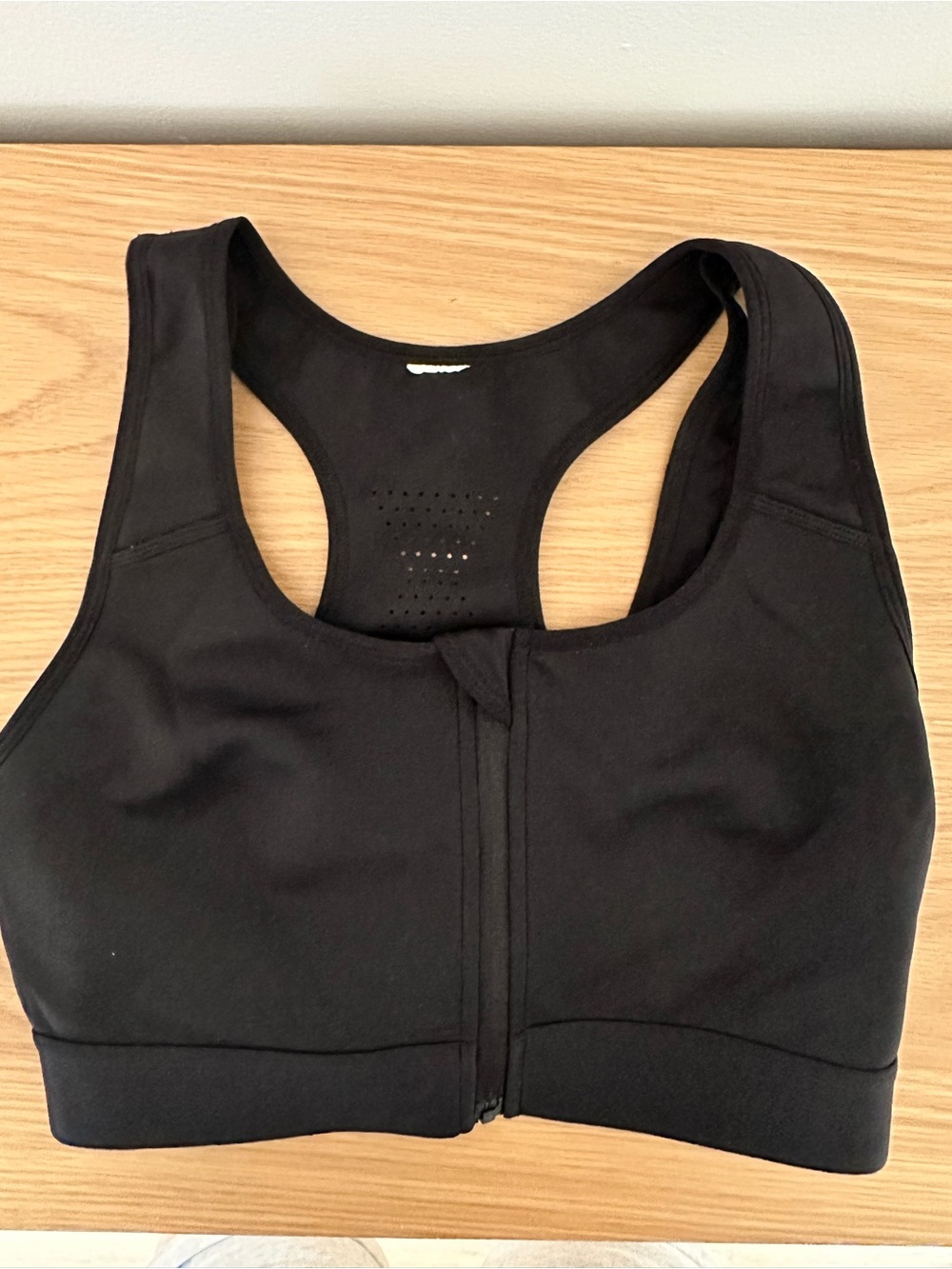 Fabletics High Impact Front-Zip Black Sports Bra